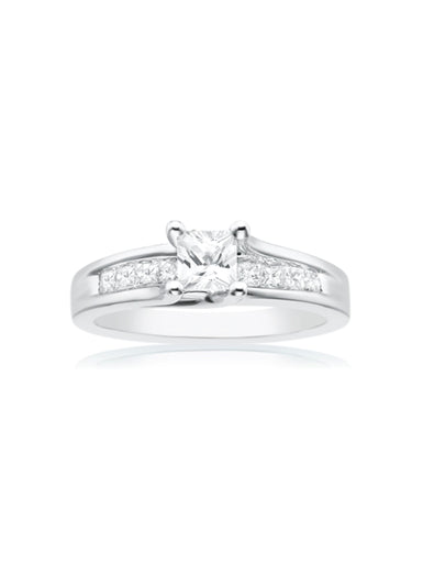 14ct White Gold Princess Cut 1.00 Carat tw of Diamonds Ring