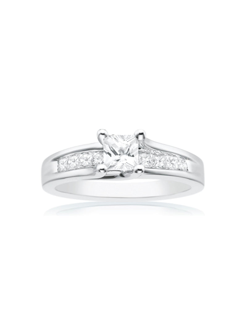 14ct White Gold Princess Cut 1.00 Carat tw of Diamonds Ring