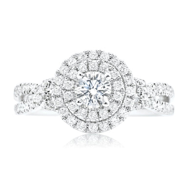 14ct White Gold Round Cut 1.00 Carat tw of Diamonds Ring