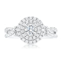 14ct White Gold Round Cut 1.00 Carat tw of Diamonds Ring