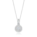 14ct White Gold Round Cut 0.75 Carat tw of Diamonds Pendant