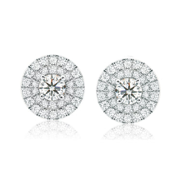 14ct White Gold Round Cut 0.60 Carat tw of Diamond Stud Earrings