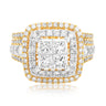 14ct Yellow Gold Princess & Round Cut 3.00 Carat tw of Diamonds Ring