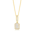 14ct Yellow Gold Round & Princess Cut 0.75 Carat tw of Diamonds Pendant
