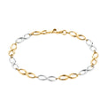 9ct Two Tone Gold 19cm Infinity Bracelet