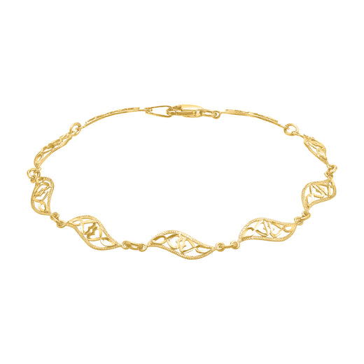 9ct Yellow Gold 19cm Fancy Diacut Link Bracelet