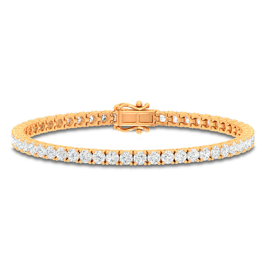 10ct Yellow Gold Round Cut 6.00ctw Diamond Tennis Bracelet