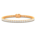 10ct Yellow Gold Round Cut 6.00ctw Diamond Tennis Bracelet