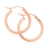 9ct Yellow Gold Round 2x20mm Hoop Earrings
