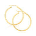 9ct Yellow Gold Round 2x30mm Polished Hoop Earrings