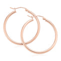 9ct Rose Gold 2x30mm Hoop Earrings