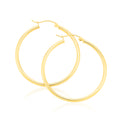 9ct Yellow Gold Round 2x35mm Polished Hoop Earrings