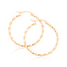9ct Rose Gold Round 2x30mm Pattern Hoop Earrings