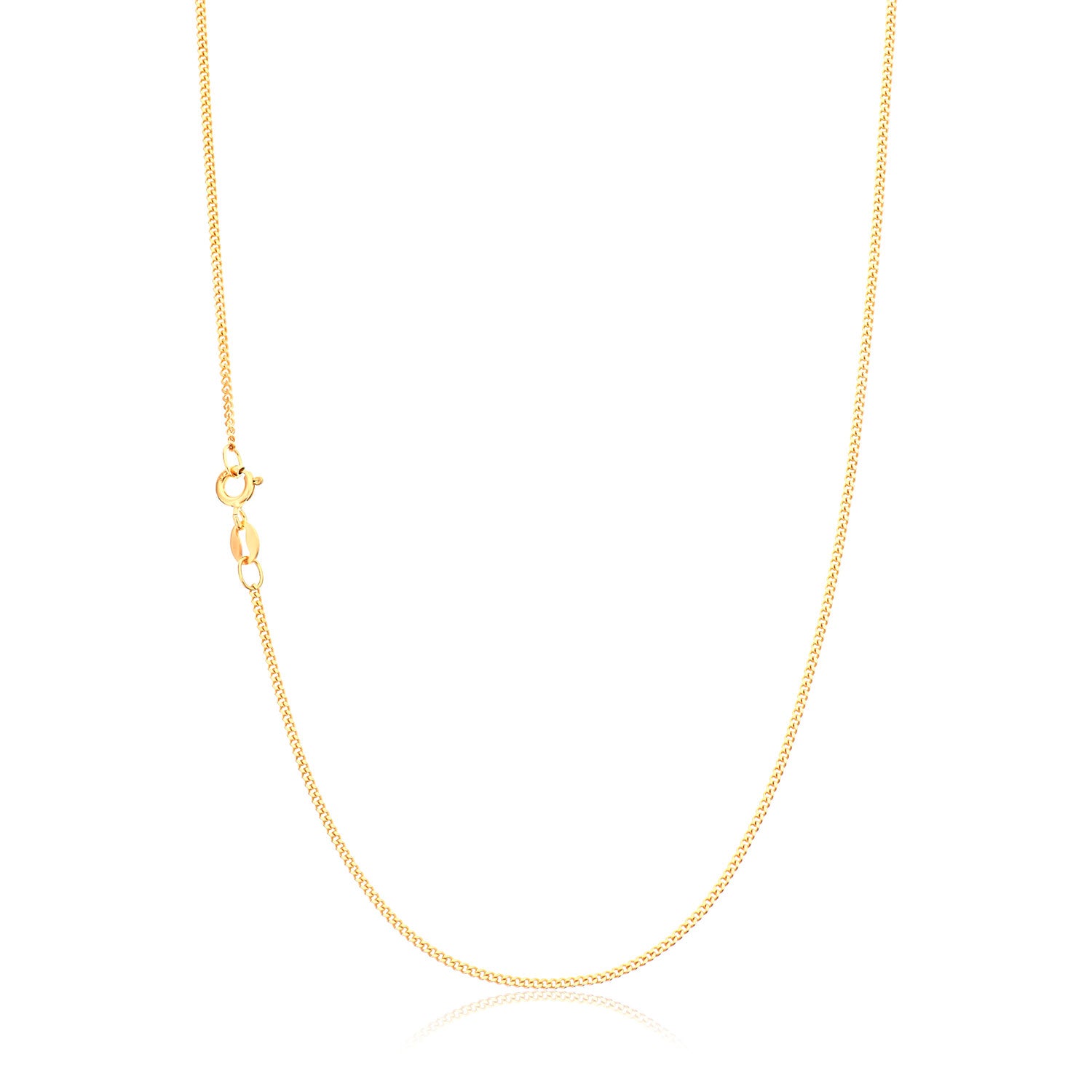 9ct Yellow Gold 50cm 40 Gauge Diacut Curb Chain