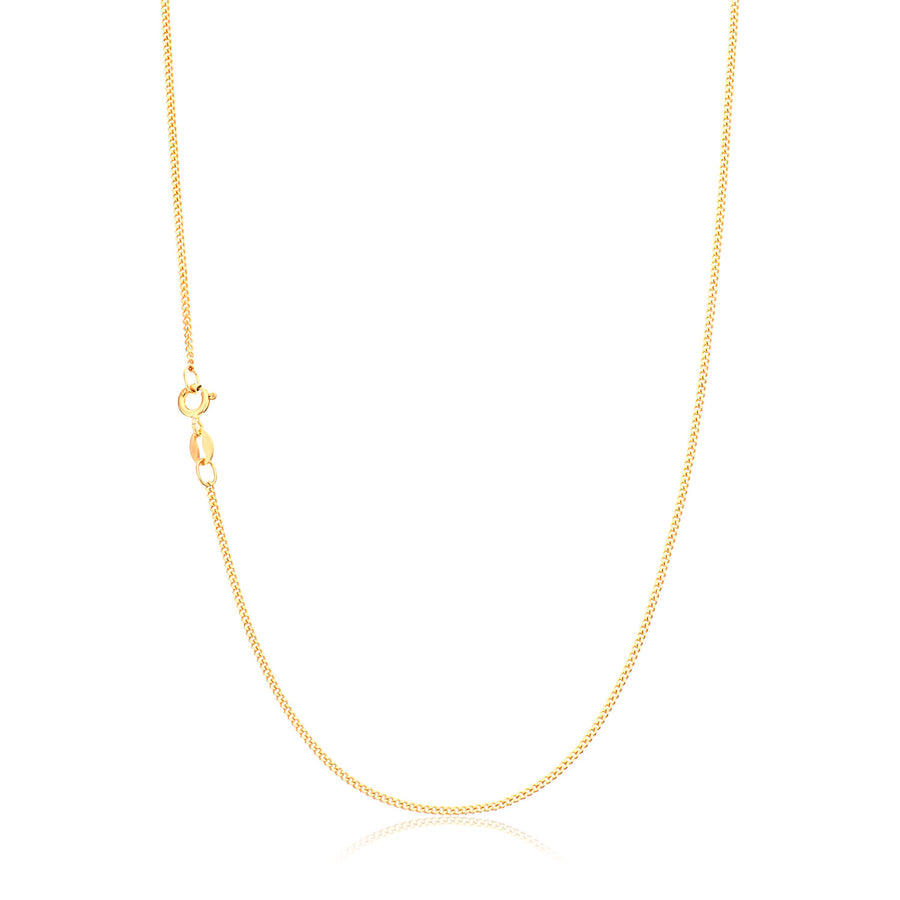 9ct Yellow Gold 50cm 40 Gauge Diacut Curb Chain