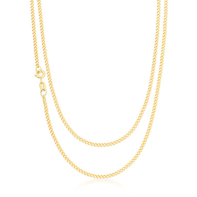 9ct Yellow Gold 50cm Curb 60 Gauge Diamond-Cut Chain