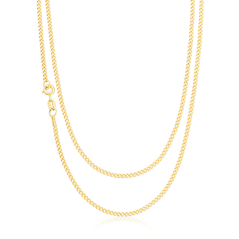 9ct Yellow Gold 50cm Curb 60 Gauge Diamond Cut Chain