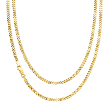 9ct Yellow Gold 50cm Curn 80 Gauge Diacut Chain