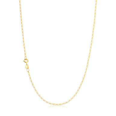 9ct Yellow Gold 45cm 40 Gauge 1:1 Figaro Chain