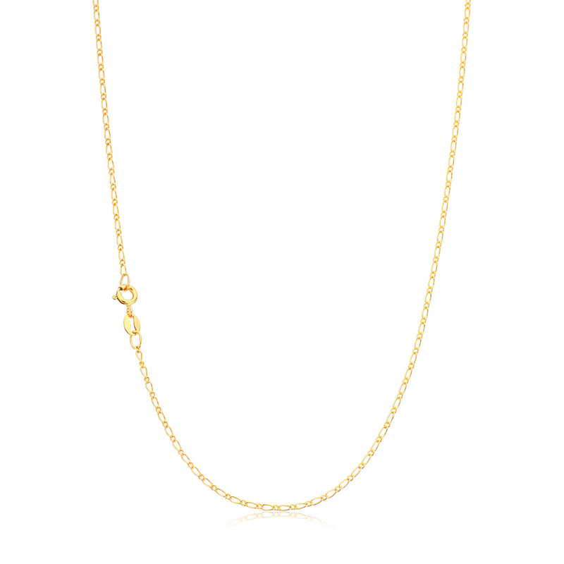 9ct Yellow Gold 45cm 40 Gauge 1:1 Figaro Chain
