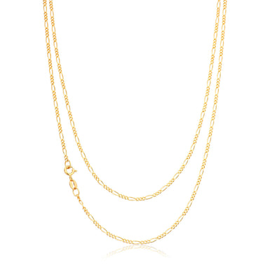 9ct Yellow Gold 60cm 50 Gauge 1:3 Figaro Chain