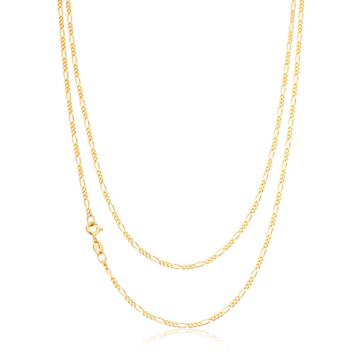 9ct Yellow Gold 60cm 50 Gauge 1:3 Figaro Chain