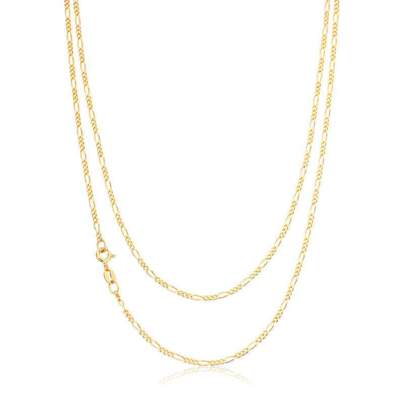 9ct Yellow Gold 60cm 50 Gauge 1:3 Figaro Chain