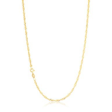 9ct Yellow Gold 40cm 40 Gauge Singapore Chain