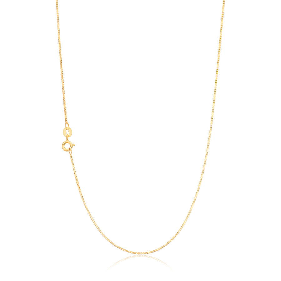 9ct Yellow Gold 45cm 17 Gauge Box Chain