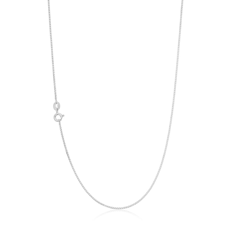 9ct White Gold 45cm 17 Gauge Box Chain