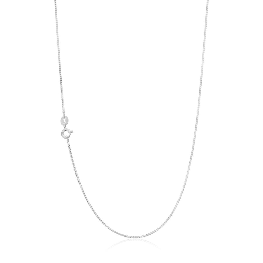 9ct White Gold 45cm 17 Gauge Box Chain
