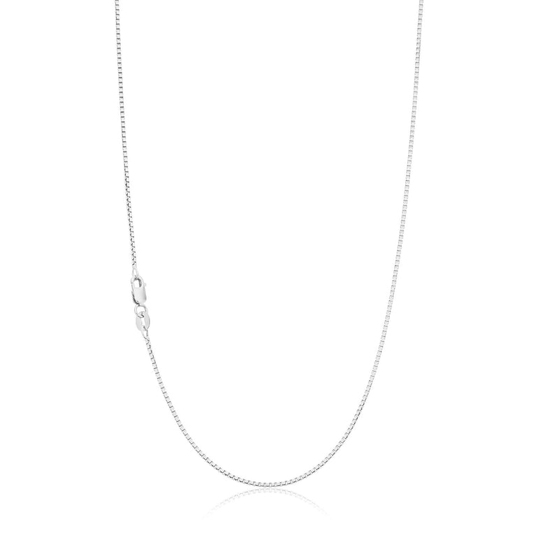 9ct White Gold 45cm 22 Gauge Box Chain