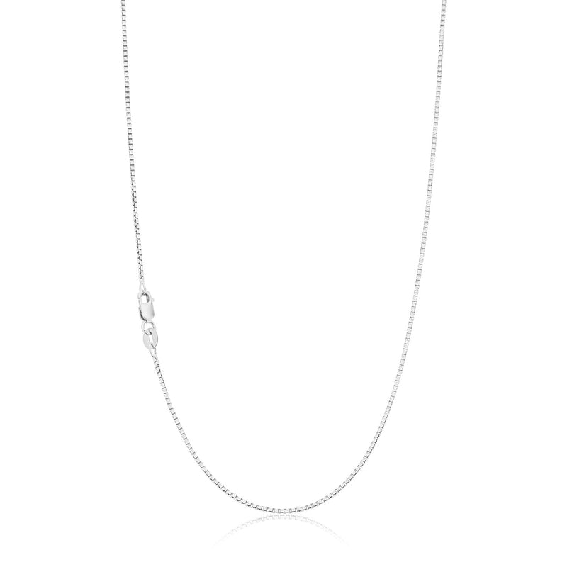 9ct White Gold 45cm 22 Gauge Box Chain