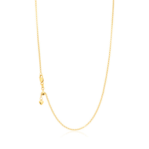 9ct Yellow Gold 40-45cm Round Belcher Slider Chain