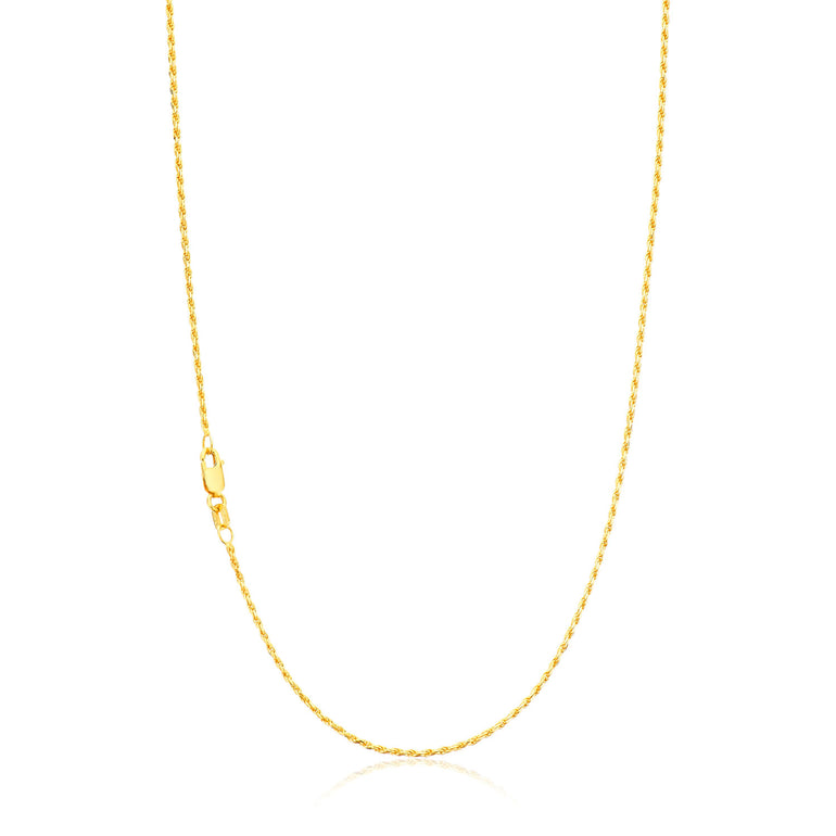 9ct Yellow Gold 50cm 30 Gauge Rope Chain