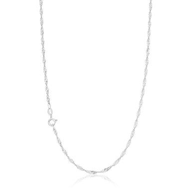 9ct White Gold 40cm 40 Gauge Singapore Chain