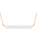 9ct Yellow Gold Round & Baguette Cut 0.20 carat tw Diamond Pendant (with Chain)