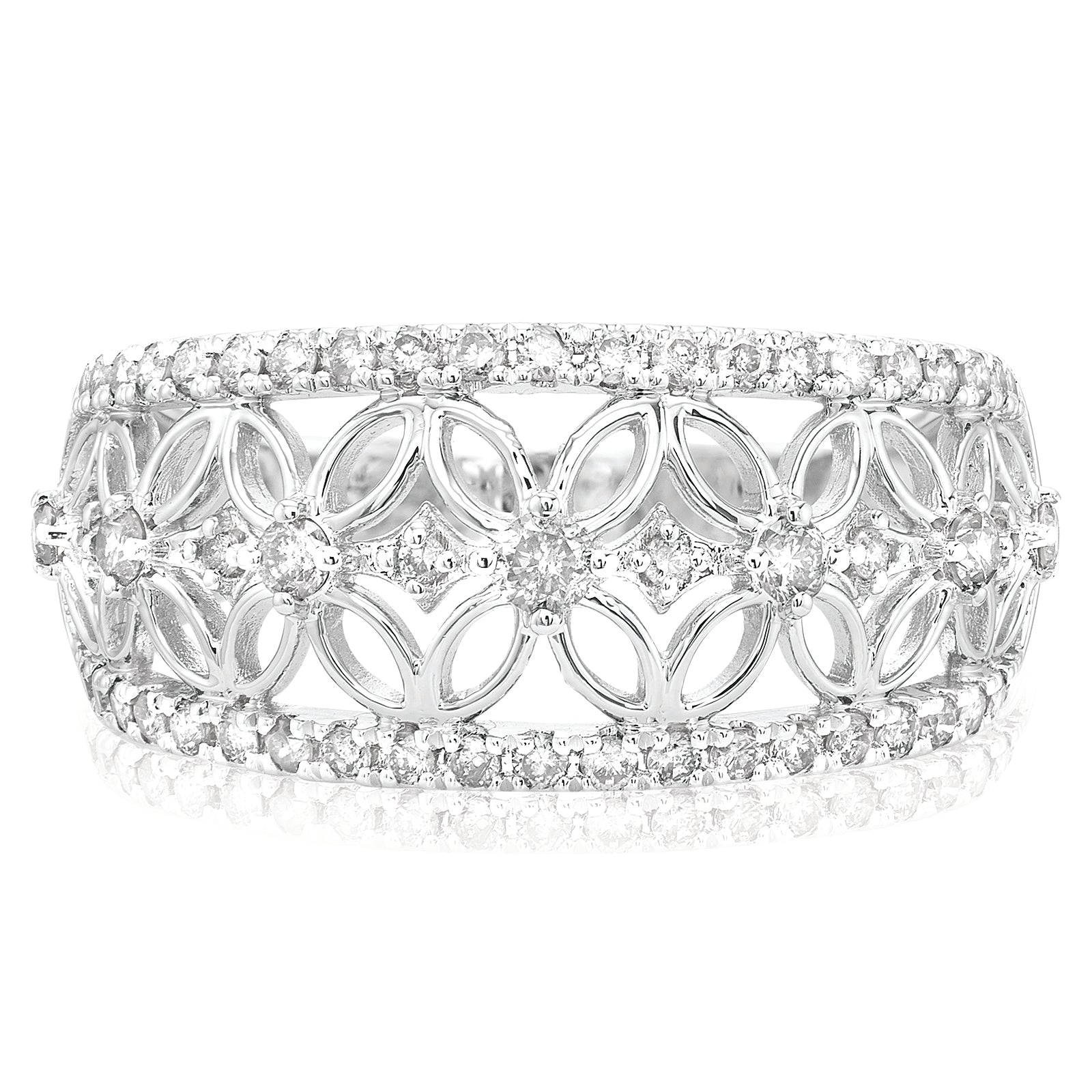 14ct White Gold Round Cut 0.50 Carat tw of Diamonds Ring