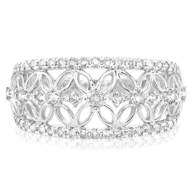14ct White Gold Round Cut 0.50 Carat tw of Diamonds Ring