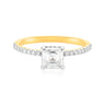 18ct Yellow Gold Asscher & Round Brilliant Cut 1.14 ctw Diamond Ring