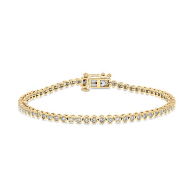 14ct Yellow Gold 0.90 Carat tw Round Brilliant Cut Diamond Bracelet