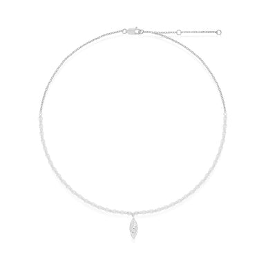 14ct White Gold 2.39 Carat tw Marquise Cut Diamond Necklace