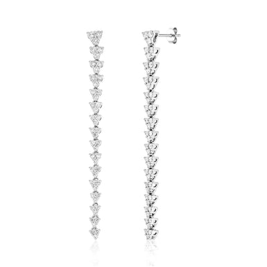 14ct White Gold 1.55 Carat tw Round Brilliant Cut Diamond Earrings