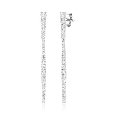 14ct White Gold 2.70 Carat tw Round Brilliant Cut Diamond Earrings