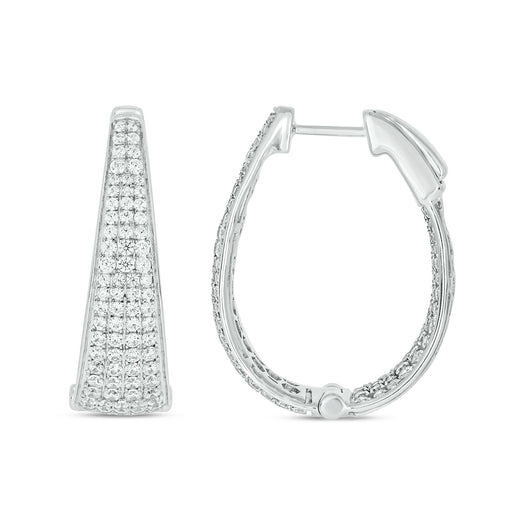 14ct White Gold 2.90 Carat tw Round Brilliant Cut Diamond Earrings