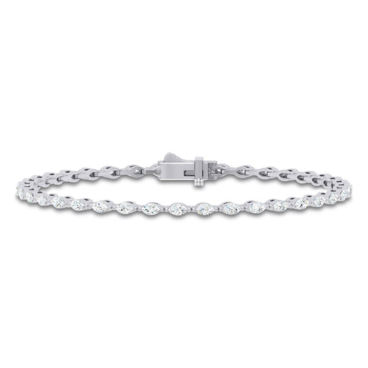 18ct White Gold 1.90 Carat tw Marquise Cut Diamond Bracelet