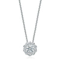 Halo 18ct White Gold Round Brilliant Cut 0.50 ctw Certified Diamond Pendant