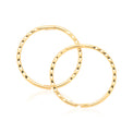 9ct Yellow Gold 14mm Diacut Sleeper Hoop Earrings