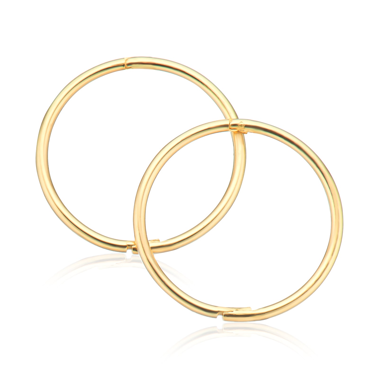 9ct Yellow Gold 16mm Polished Sleeper Hoop Earrings