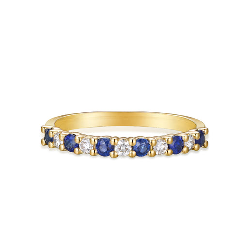 9ct Yellow Gold Round Cut 2.25mm Sapphire 0.15 Carat tw Ring